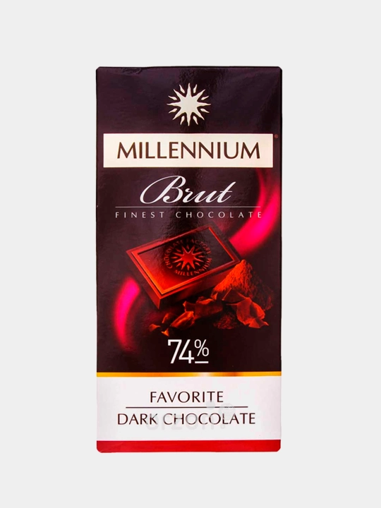 Шоколад Millennium Brut чёрный, 74% какао, 100 г - 