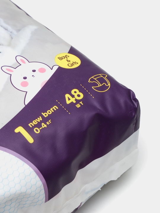 Подгузники Pipitto, 1 размер, 0-4 кг, 48 штук в упаковке