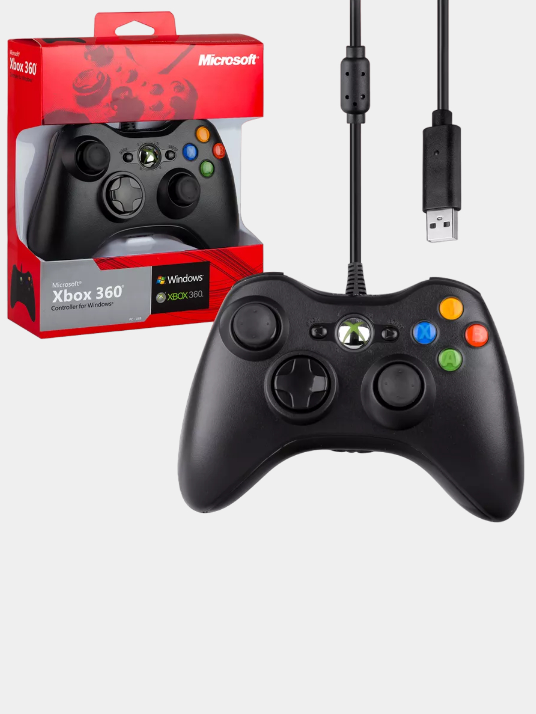 Джойстик для Xbox 360, проводной, подходит для ПК и ноутбука купить по ...