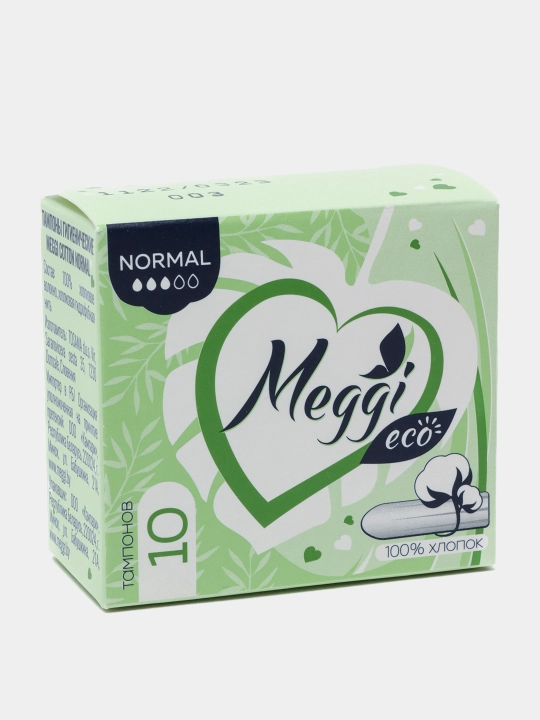 Гигиенические тампоны Meggi ECO, Normal, 10 шт - 