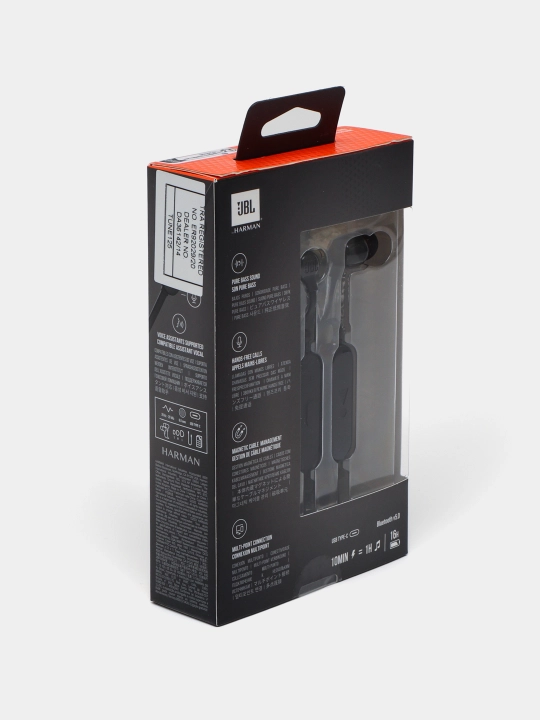 Simsiz quloqchinlar JBL Tune 125bt, oq, ko'k, qizil