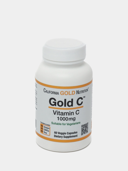 California Gold Nutrition, Gold C, витамин C класса USP, 1000 мг, 60 растительных капсул