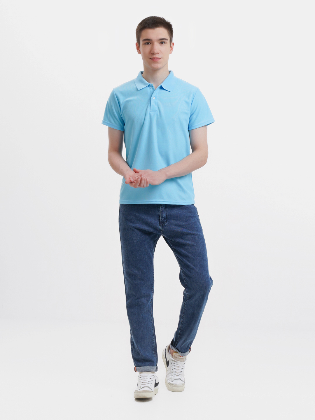 Однотонная хлопковая футболка Polo