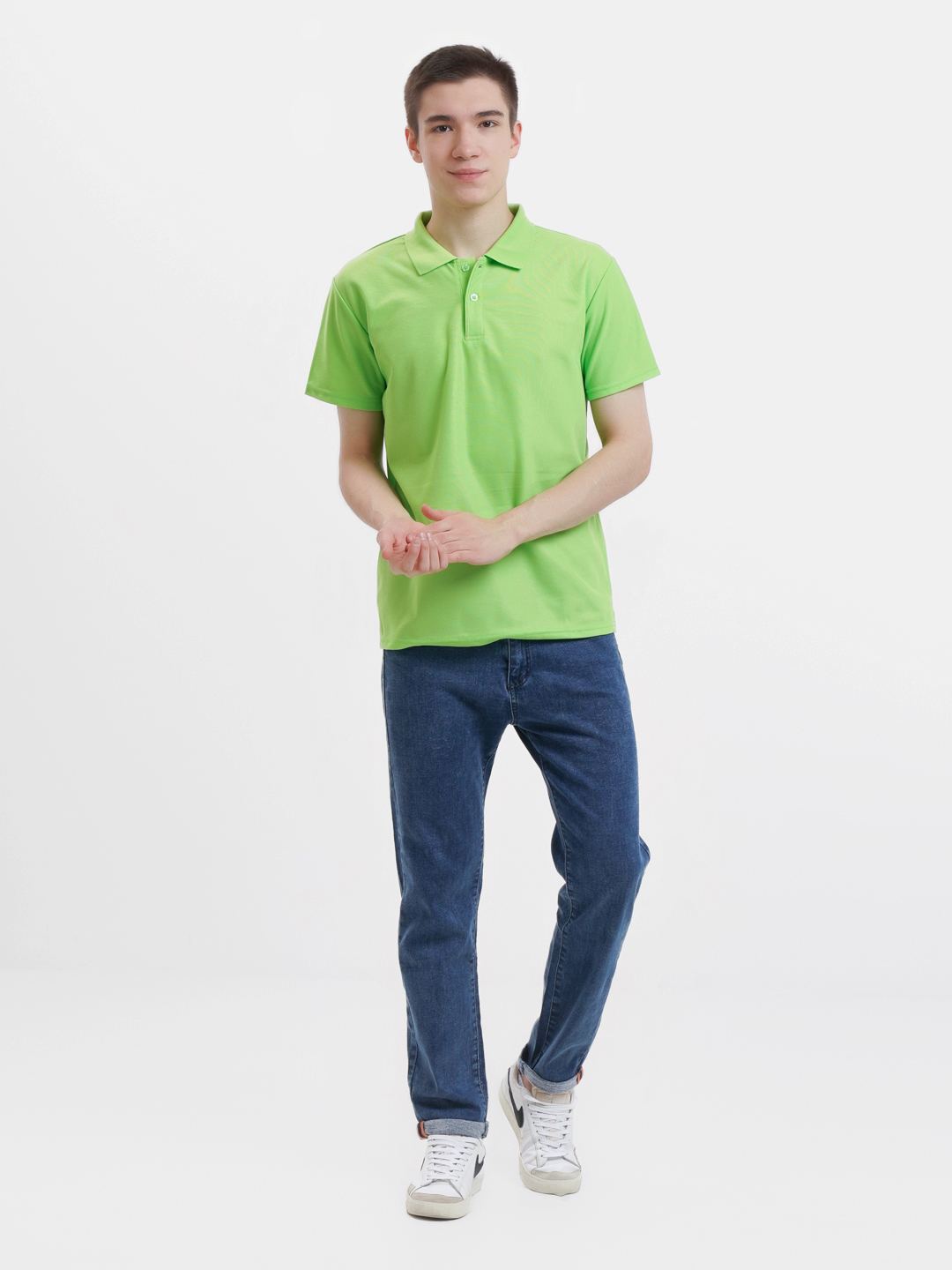 Однотонная хлопковая футболка Polo