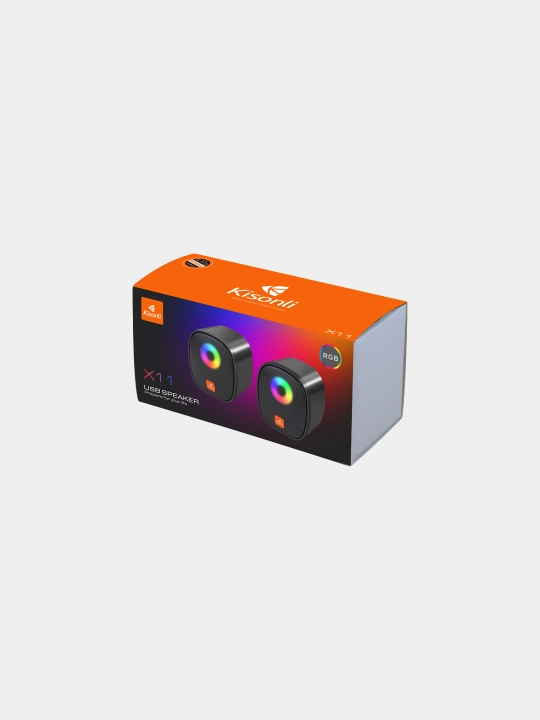 Мини-колонка kisonli X11 с RGB-подсветкой, маленький размер, громкий звук