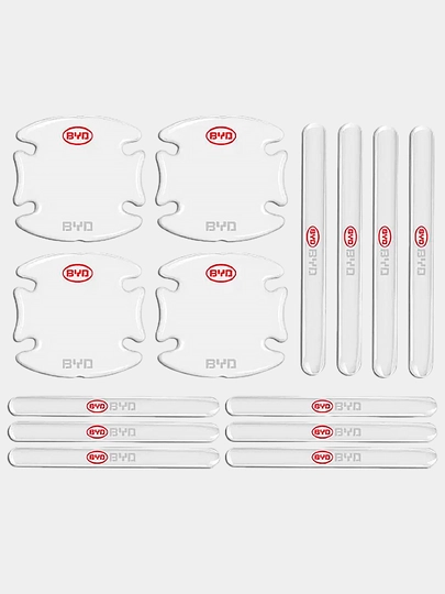 Защитные накладки для ручек автомобиля, силиконовые, с логотипом BYD, KIA, VW, CHANGAN, 4 вида — 4HOME-2710140-ПРОЗР