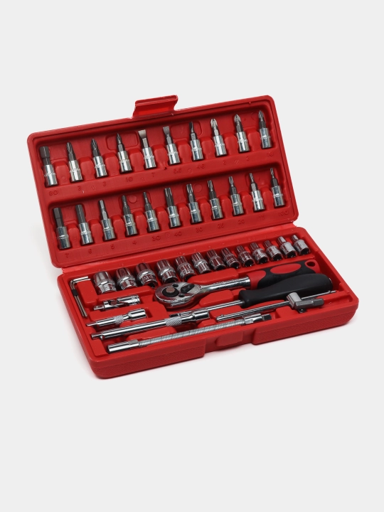 Torets golovkalar bitlar to'plami Hongtuo Tools, treshotkasi bilan, 46 buyum - 