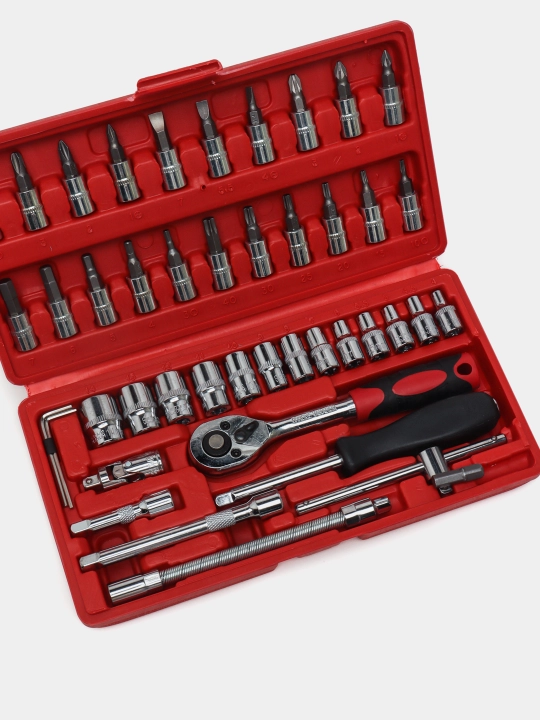 Torets golovkalar bitlar to'plami Hongtuo Tools, treshotkasi bilan, 46 buyum