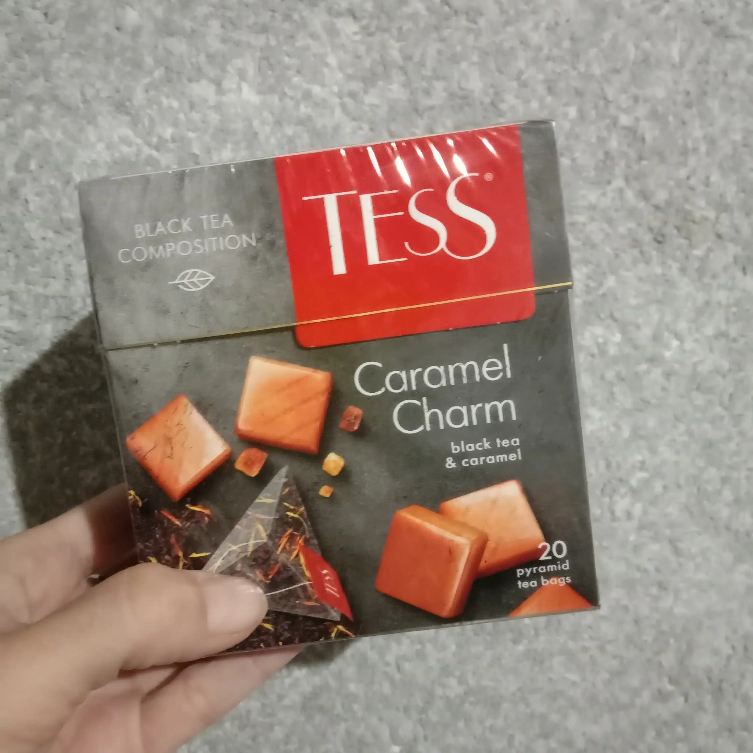 Чёрный чай TESS Caramel Charm, в пирамидках, 1.8 г * 20 шт