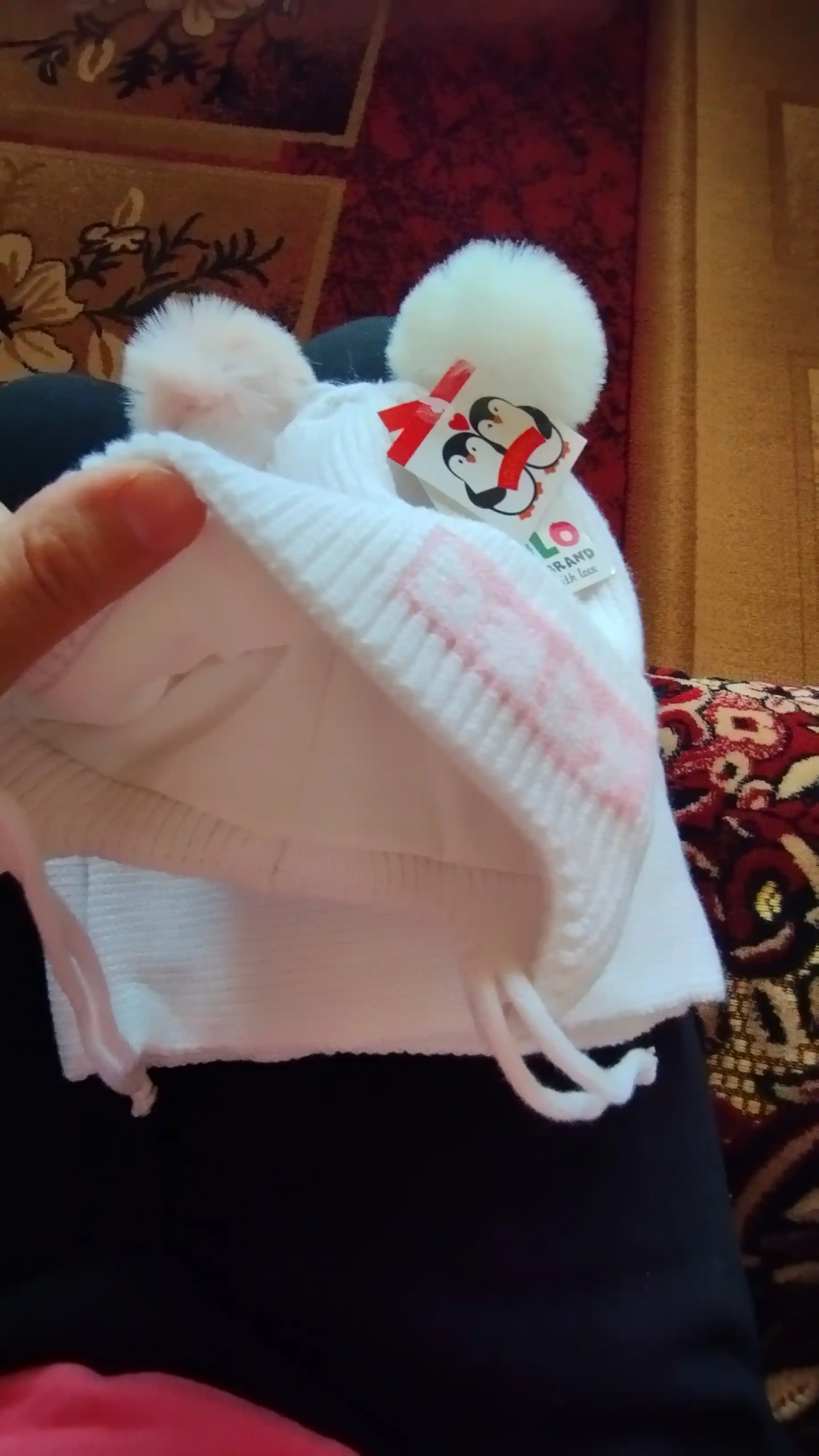 Bolalar shapka, 2 tasi 1 da, sharf to'plamga kiritilgan, 6 oydan 1 yoshgacha