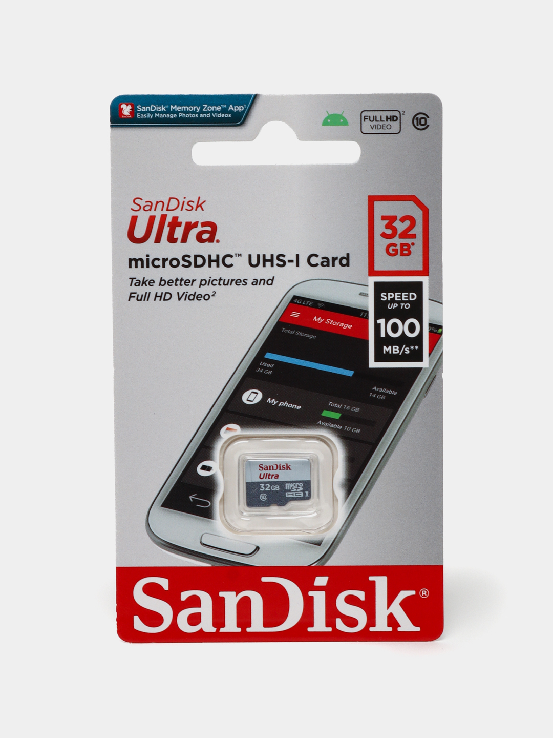 Карта памяти SANDISK Ultra Micro 16/32/64/128/256/512 Гб для телефонов и  видеорегистратор купить по низким ценам в интернет-магазине Uzum (783989)