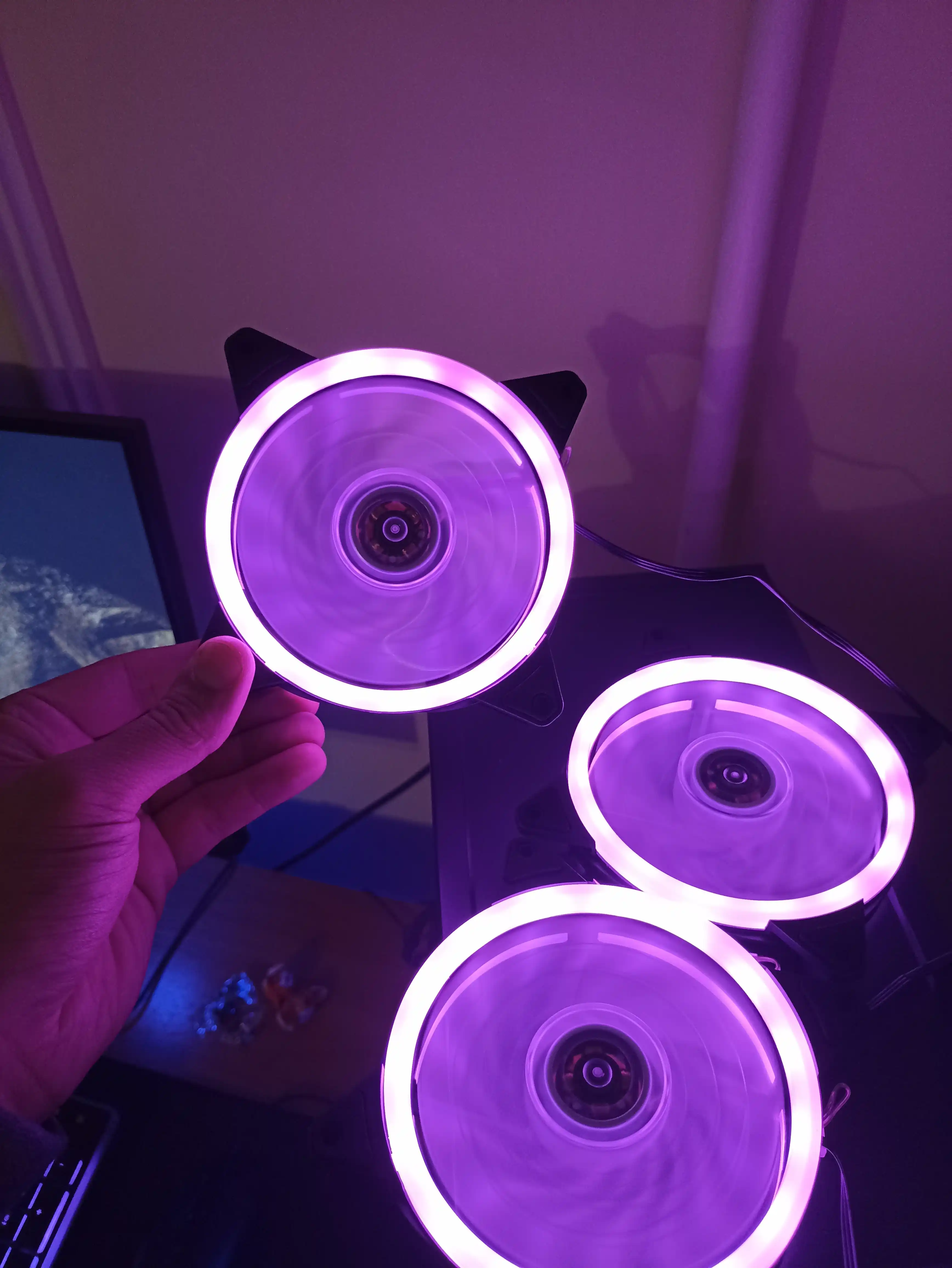Kompyuter sovutish ventilyatori, 120 mm, yuqori havo oqimi, RPM, 12V, DC. LED yorug'lik bilan