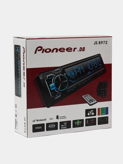 Магнитофон для авто Bluetooth, USB флешка AUX FM-радио MP3-плеер Pioner.BD, есть руль пульт — USHOP-DB8972