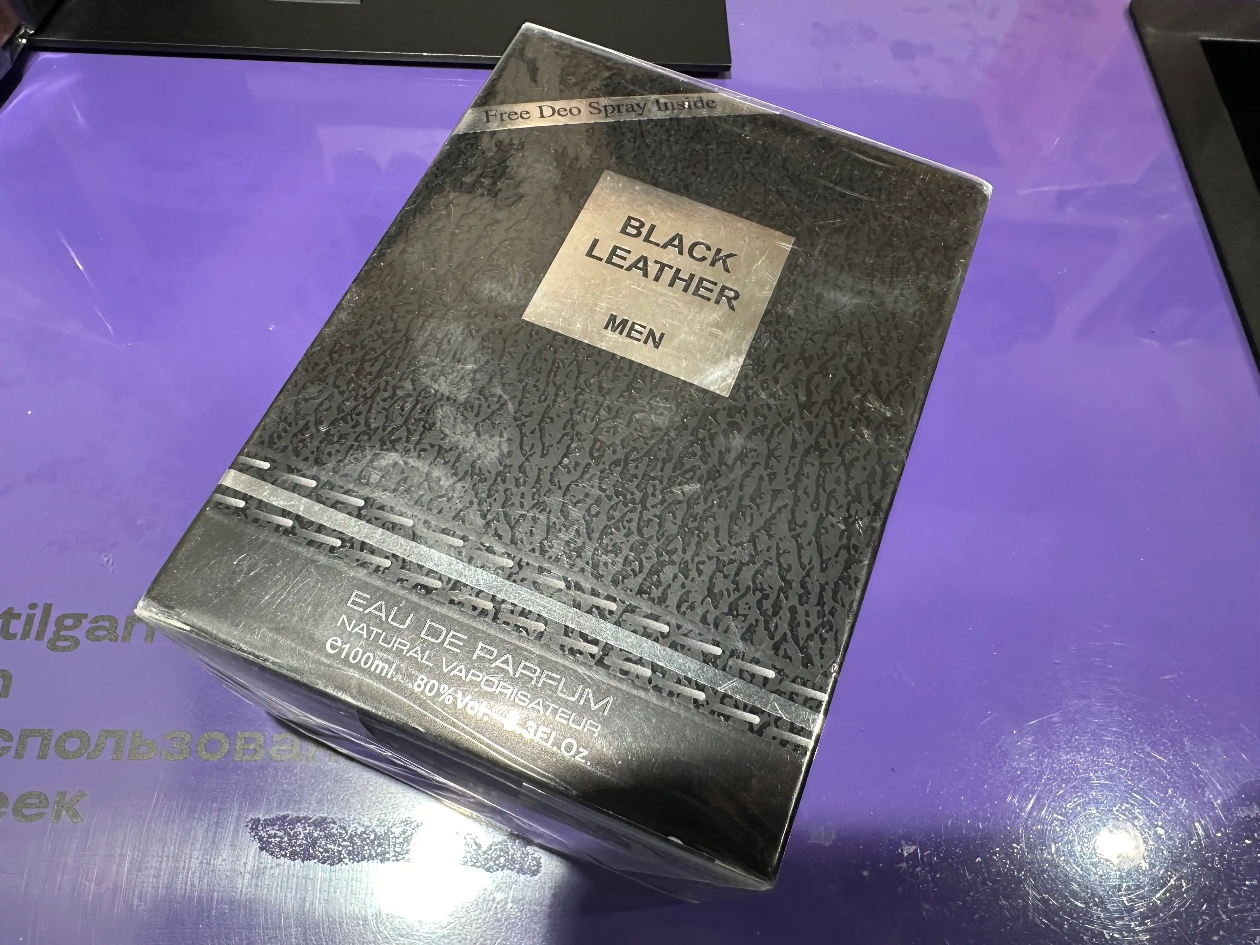 Мужской парфюм Black Leather, дезодорант, Dubai Fragrance World