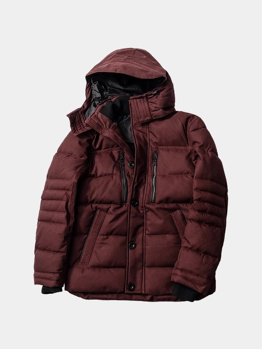 Dupont Sorona Aura erkaklar uchun to'q qizil rangli qishki kurtka, -20°C gacha o'rnatilgan