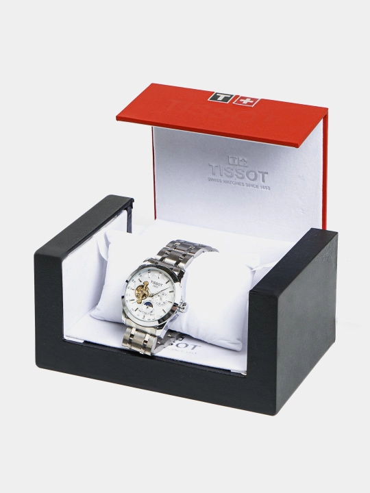 Mexanik qo'l soat Tissot 1853, sovg'a qutisida, erkaklar uchun, klassik korinishda
