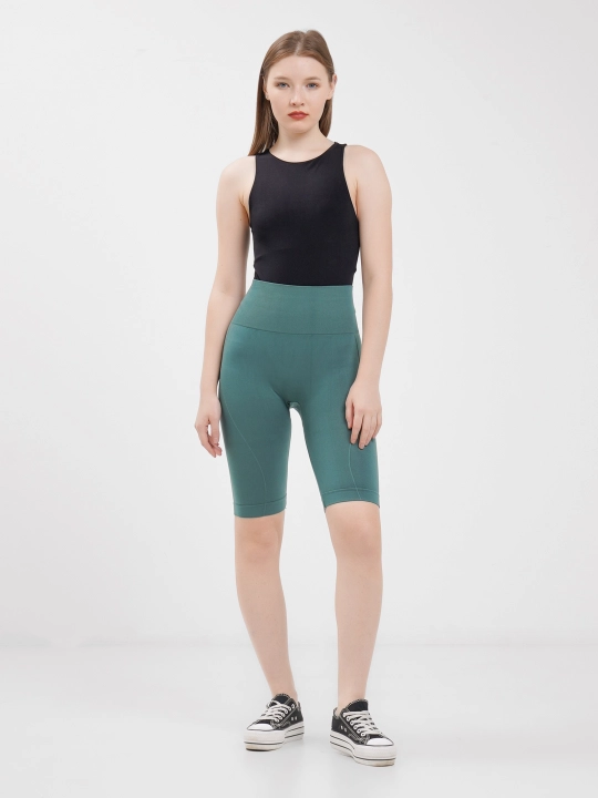 Ayollar uchun yuqori belli sport velosiped shortilari