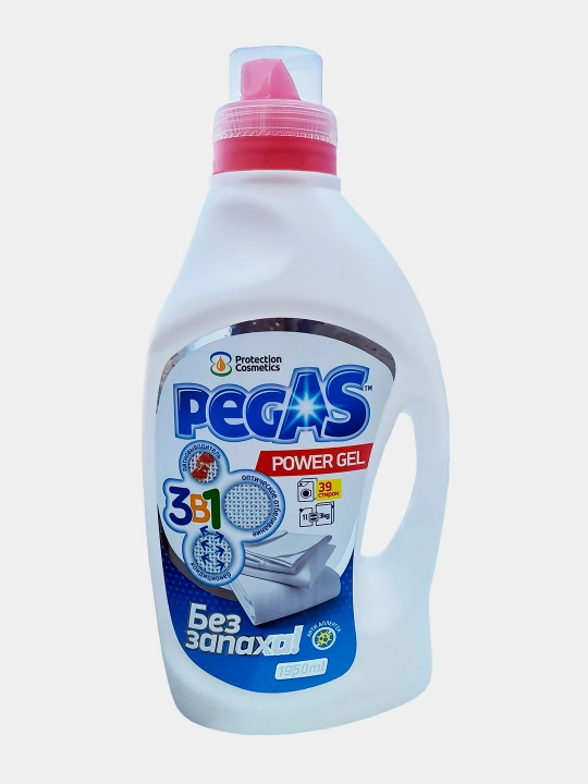 Гель для стирки "Без запаха" Pegas, автомат, 1.95 л - 