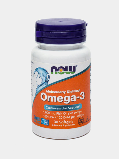 Baliq yog'i NOW Foods, Omega 3, Fish Oil, 1000 mg, 30 kapsula