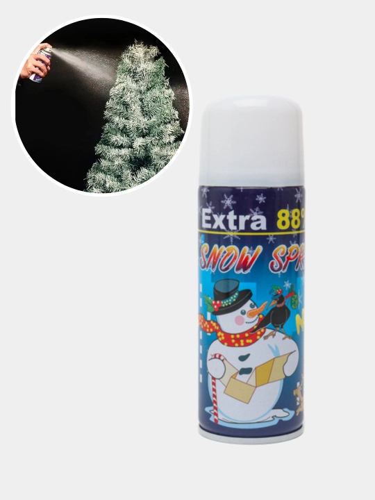 Qor archa daraxti uchun sun'iy qor spreyi Extra, oq, 250 ml