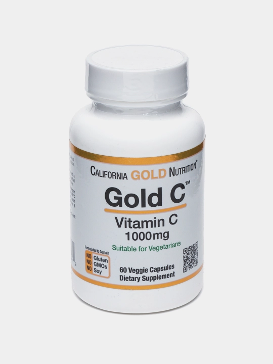 California Gold Nutrition, Gold C, витамин C класса USP, 1000 мг, 60 растительных капсул