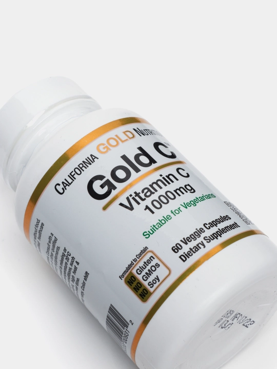 California Gold Nutrition, Gold C, витамин C класса USP, 1000 мг, 60 растительных капсул