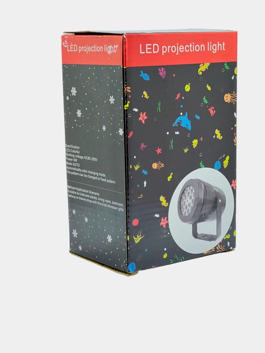 Yangi yil LED LED projektori yangi yil naqshlari bilan RGB projektori