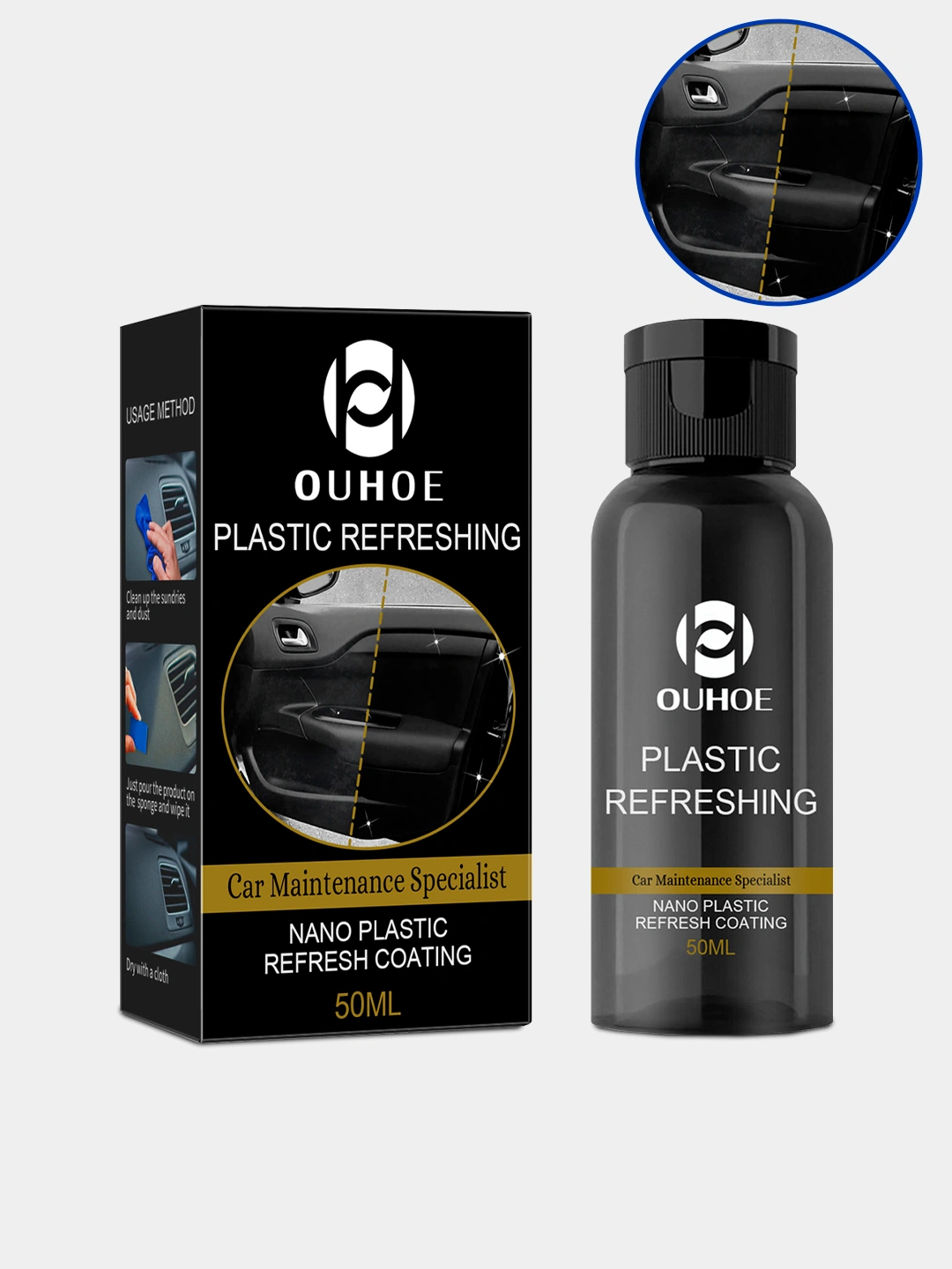 Средство для восстановления пластиковых деталей автомобиля Ouhoe, 50 мл ...