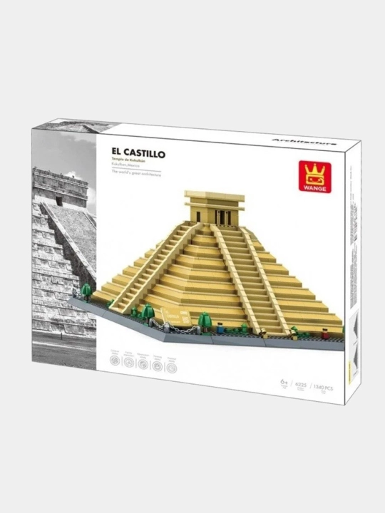 Конструктор Wange лего Храм-Замок Ванге, Кукулькан, Мексика lego Architecture, 1340 шт, 6225