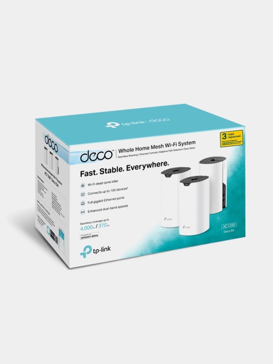 Wi-Fi tizimi Mesh TP-Link Deco S4, 3-Pack, 3 element