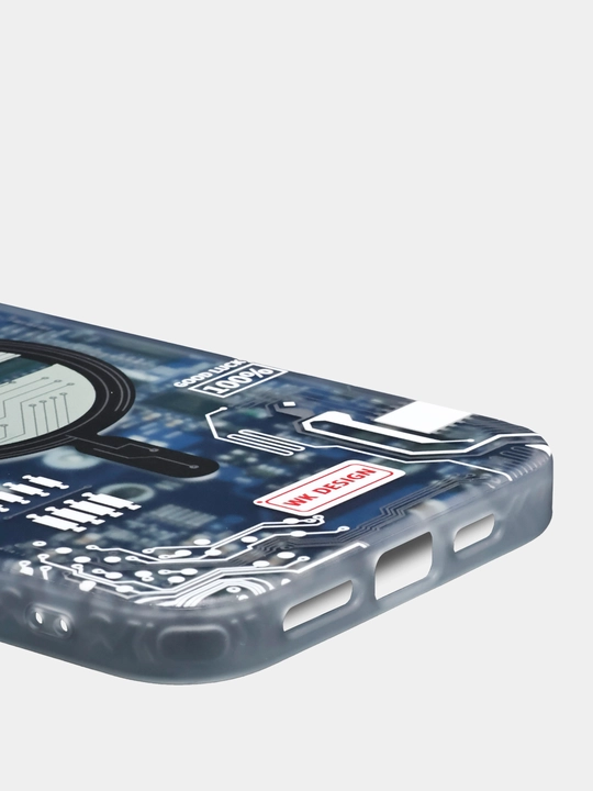 IPhone uchun MagSafe g'ilof 14, 14 ProMax, shaffof printli, silikon