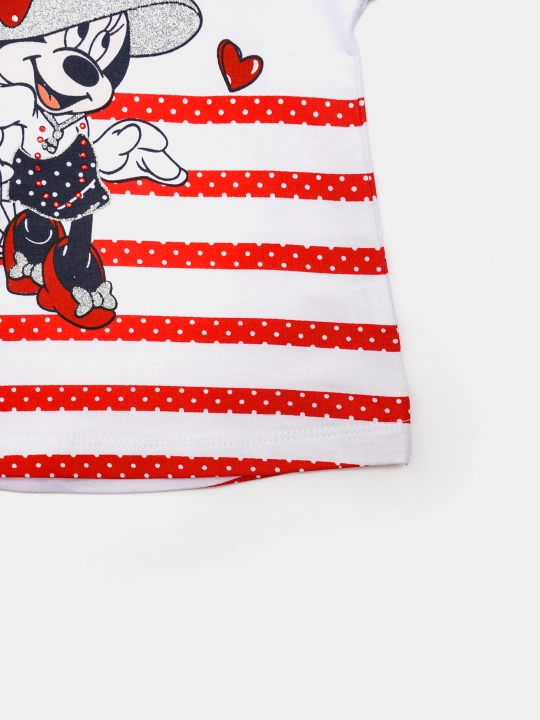 Qizlar uchun trikotaj futbolka "Minnie Mouse"