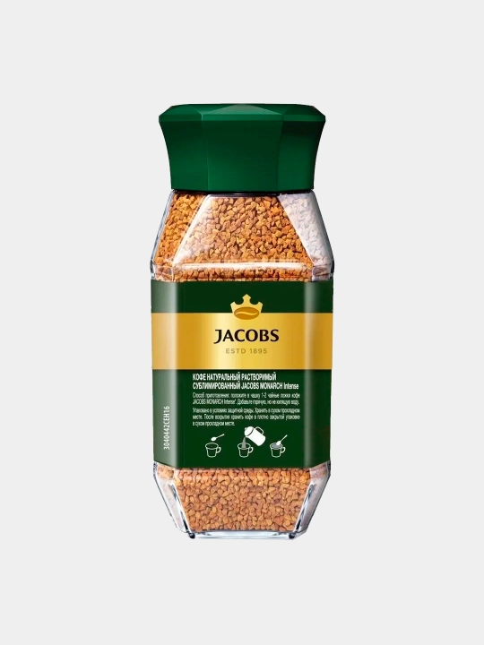 Кофе растворимый Jacobs Monarch Intense, стеклянная банка, 47.5 г