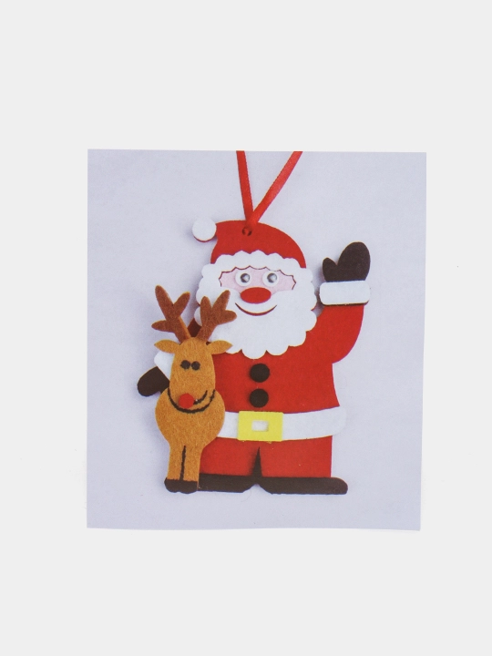 Kiyik bilan Santa Klausning Rojdestvo daraxti bezaklarini yaratish uchun ijodiy to'plam - 