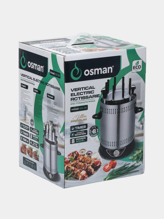 Elektr kabob pishiruvchi, 8+8 sih, Osman OS-08