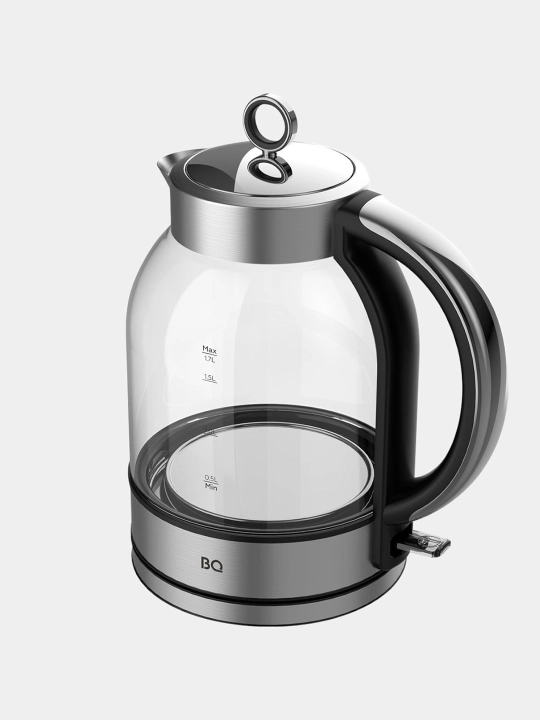 Чайник электрический BQ KT1845G,2200Вт, из стекла, объем 1.7 л, с подсветкой, голубой