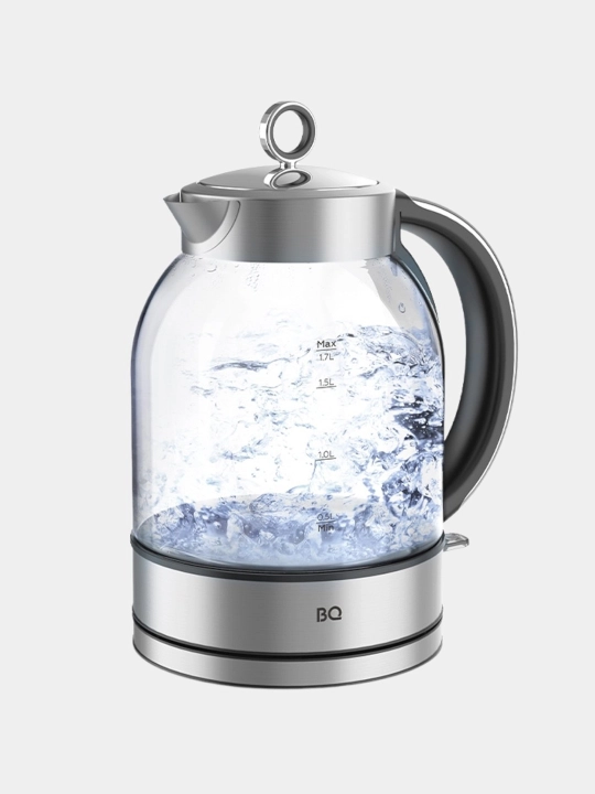 Чайник электрический BQ KT1845G,2200Вт, из стекла, объем 1.7 л, с подсветкой, голубой