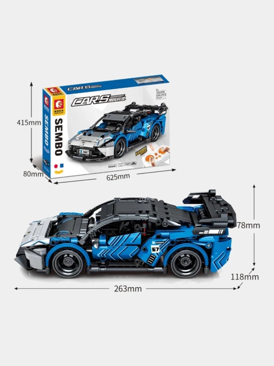 Qurilish to'plami Avtomobillar 1:14 Blue&Grey McLaren Senna