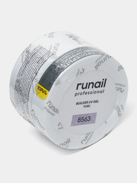 Моделирующий УФ-гель с хлопьями Юки Builder uv gel yuki, runail 11-free, 15 г