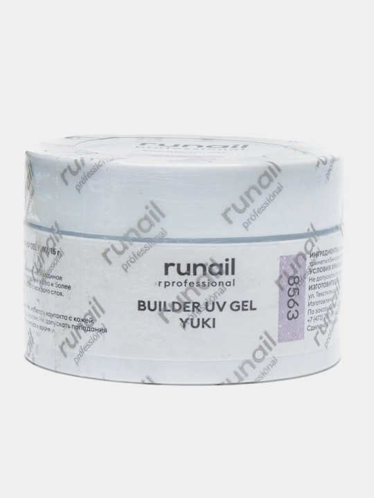 Моделирующий УФ-гель с хлопьями Юки Builder uv gel yuki, runail 11-free, 15 г