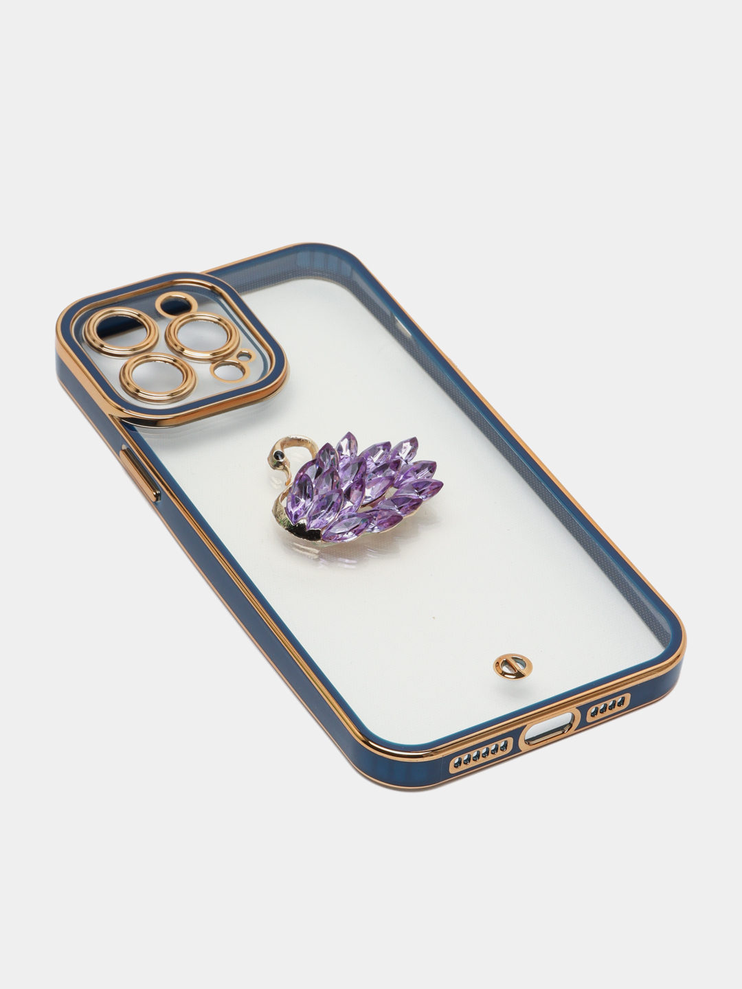 Чехол iPhone 12, 13, 14, Pro, ProMax, прозрачный, силиконовый, айфон,  Swarovski, стразы купить по низким ценам в интернет-магазине Uzum (645880)