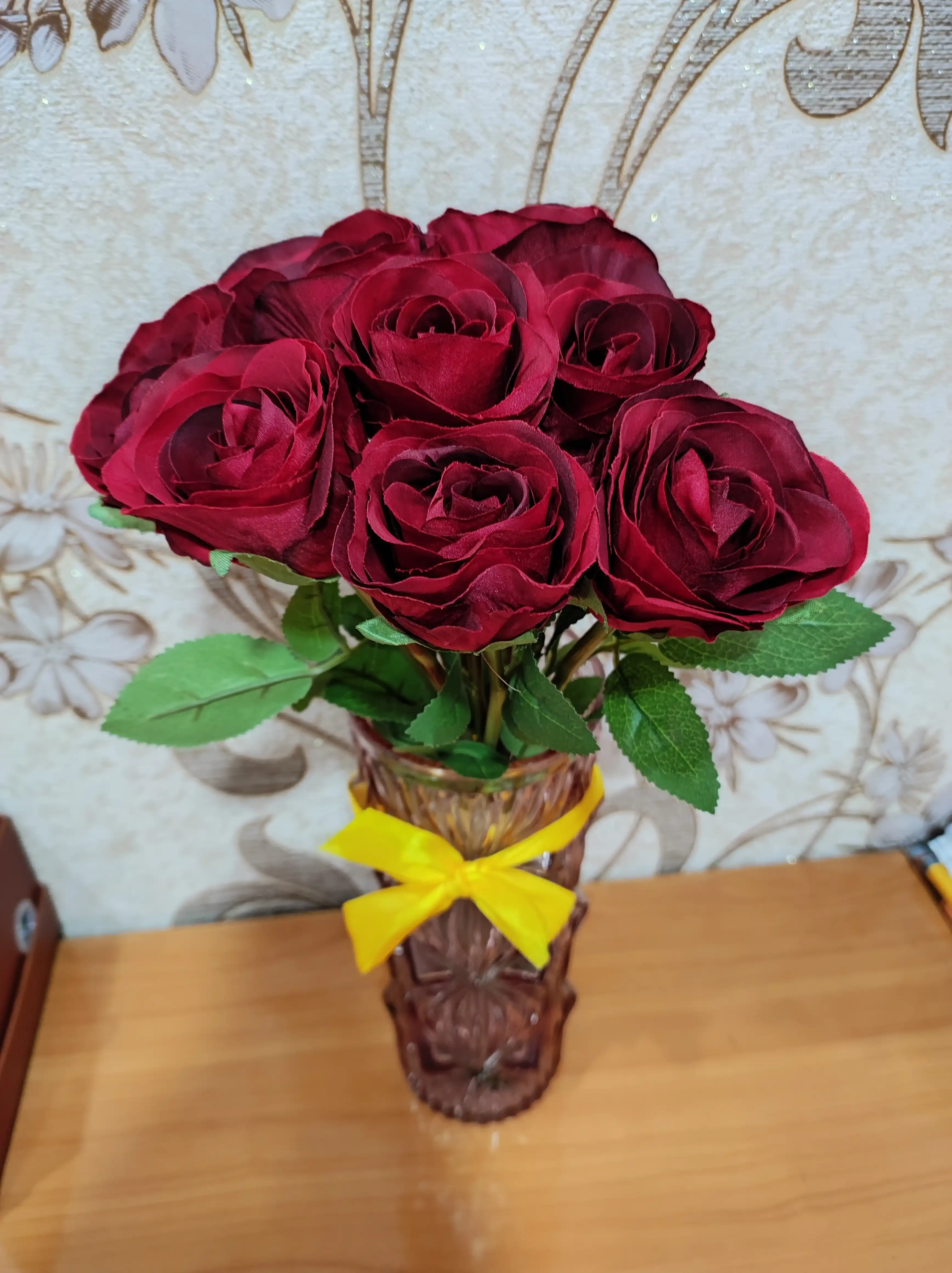 Sun'iy gullar, uy dekoratsiyasi uchun atirgullar, qizil, oq, pushti