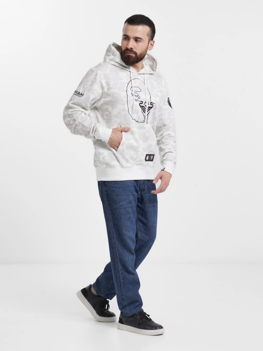 Худи Bape HOODIE BAPE X INTER MIAMI с камуфляжом и капюшоном, унисекс - 