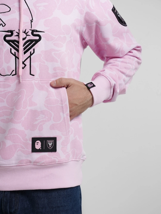 Худи Bape HOODIE BAPE X INTER MIAMI с камуфляжом и капюшоном, унисекс