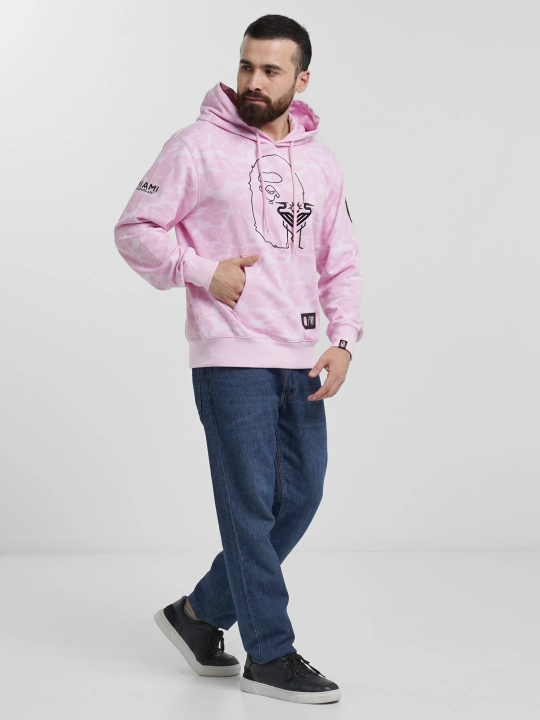Худи Bape HOODIE BAPE X INTER MIAMI с камуфляжом и капюшоном, унисекс