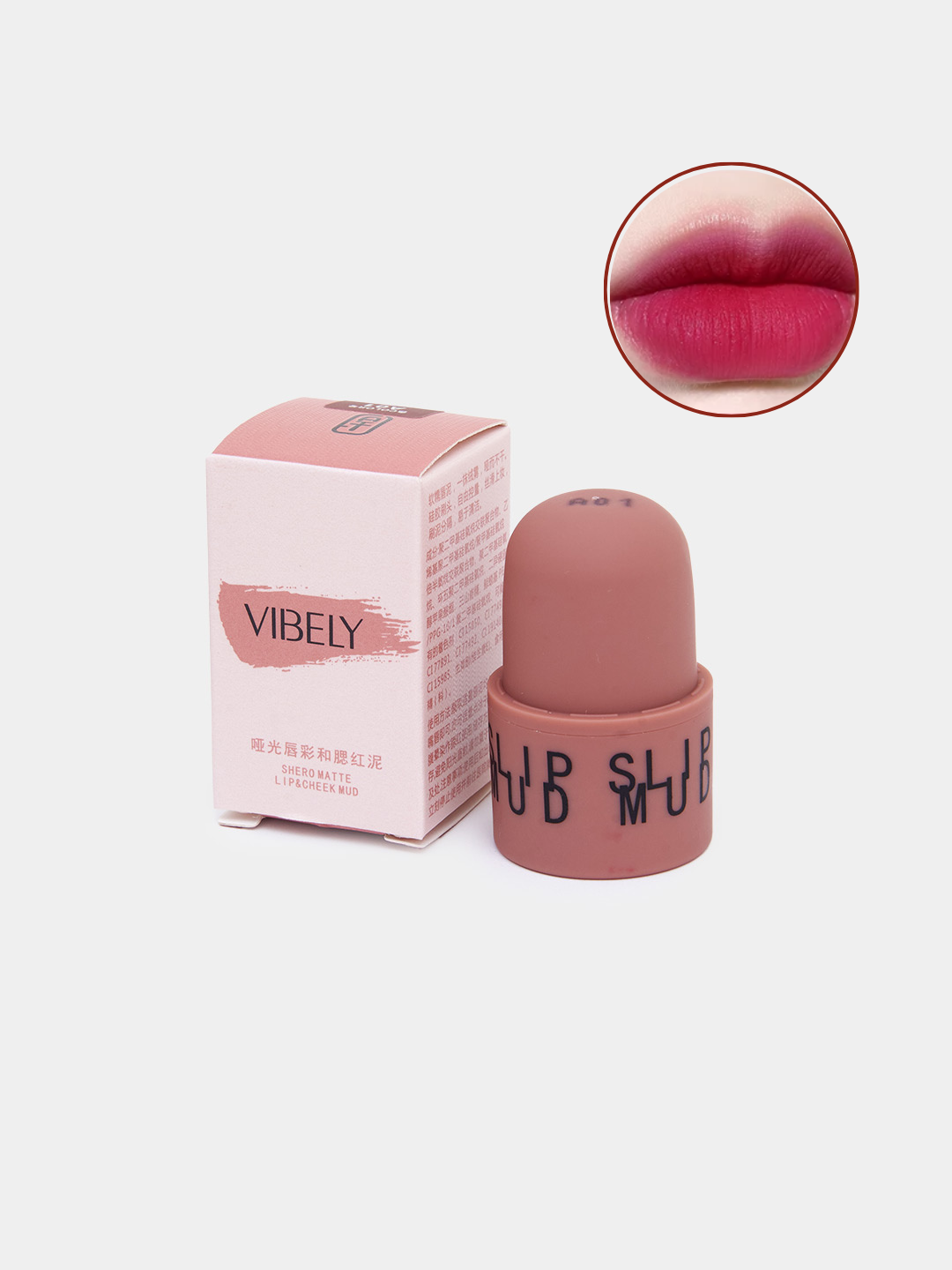 Matli lab bo'yoq Lips Wud VIBELY, doimiy, 6 ta rang - 