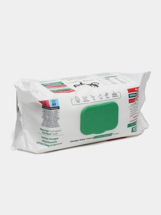 Sleepy easy clean. Sirkali Uksusli-Uksusniy nam salfetkalar, 100 dona, yashil