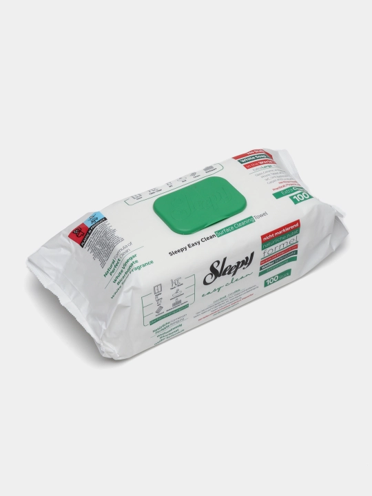 Sleepy easy clean. Sirkali Uksusli-Uksusniy nam salfetkalar, 100 dona, yashil