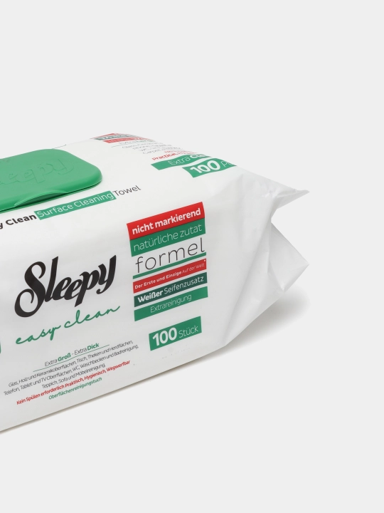 Sleepy easy clean. Sirkali Uksusli-Uksusniy nam salfetkalar, 100 dona, yashil