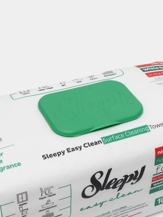 Sleepy easy clean. Sirkali Uksusli-Uksusniy nam salfetkalar, 100 dona, yashil